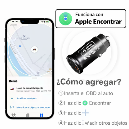 Dispositivo 2 en 1: Anti-perdida de Auto y Doble Cargador