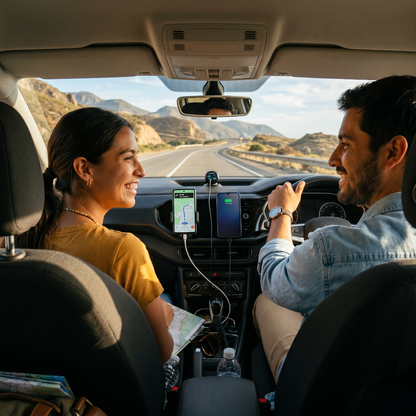 Dispositivo 2 en 1: Anti-perdida de Auto y Doble Cargador